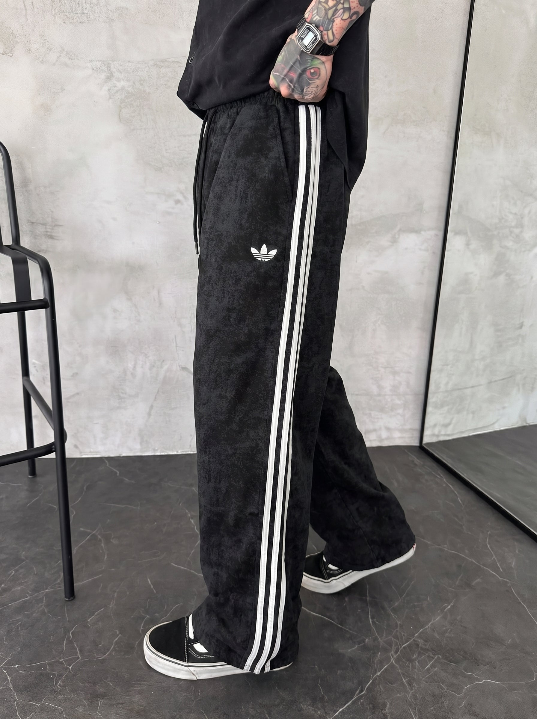 Adidas Siyah Yıkamalı Eşofman