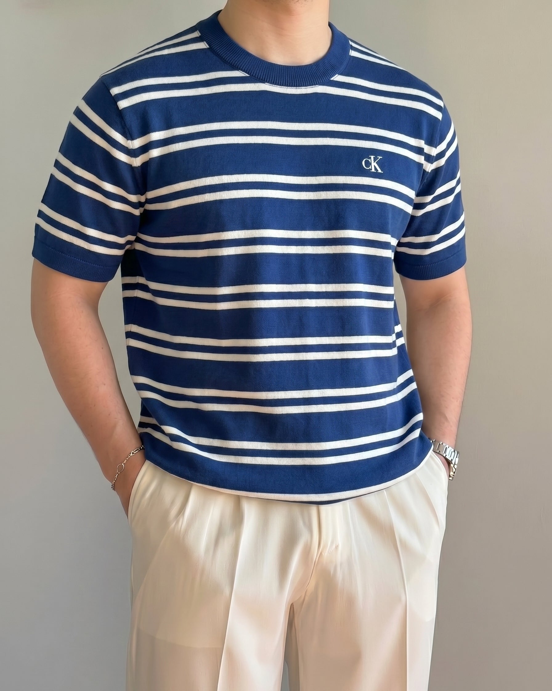 Calvin Klein Lacivert Zebra Triko Döküm