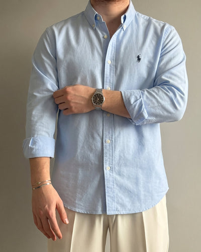 Polo Ralphlauren Bebe Mavisi Yazlık Keten Gömlek