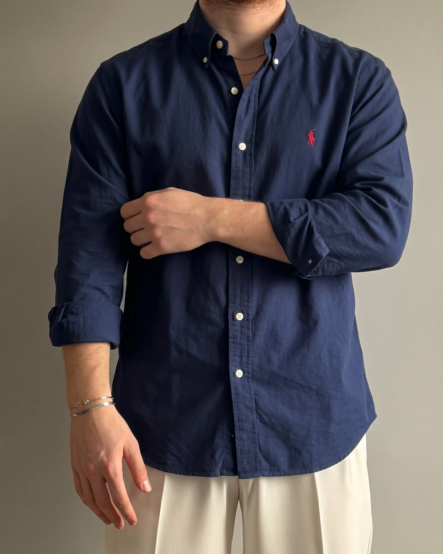 Polo Ralphlauren Lacivert Yazlık Keten Gömlek