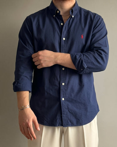 Polo Ralphlauren Lacivert Yazlık Keten Gömlek