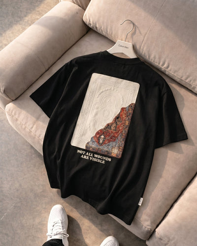 Saw Not All Wounds Are Visible Siyah Oversize Tişört