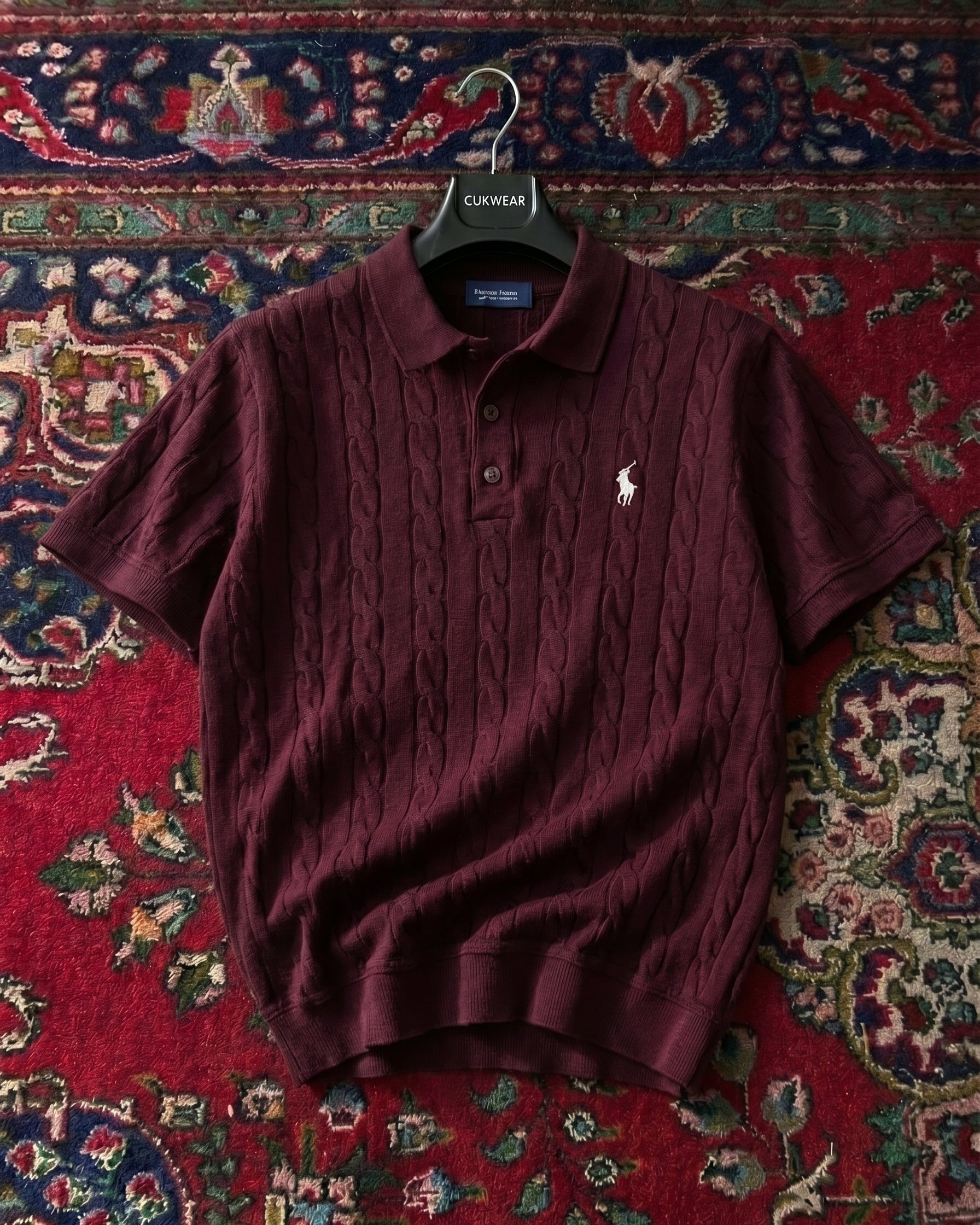 Polo Ralphlauren Bordo Yazlık Örgü Triko Döküm Yakalı