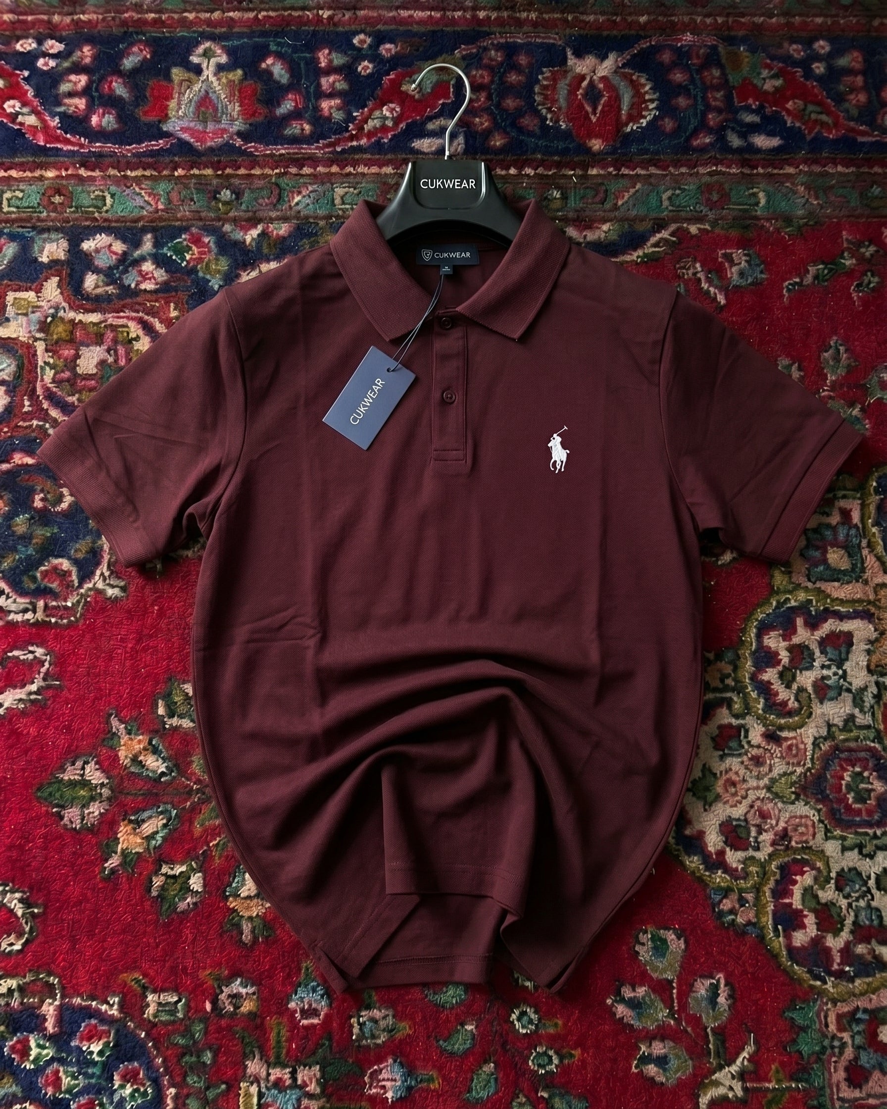 Polo Ralphlauren Düz Bordo Triko Döküm Yakalı