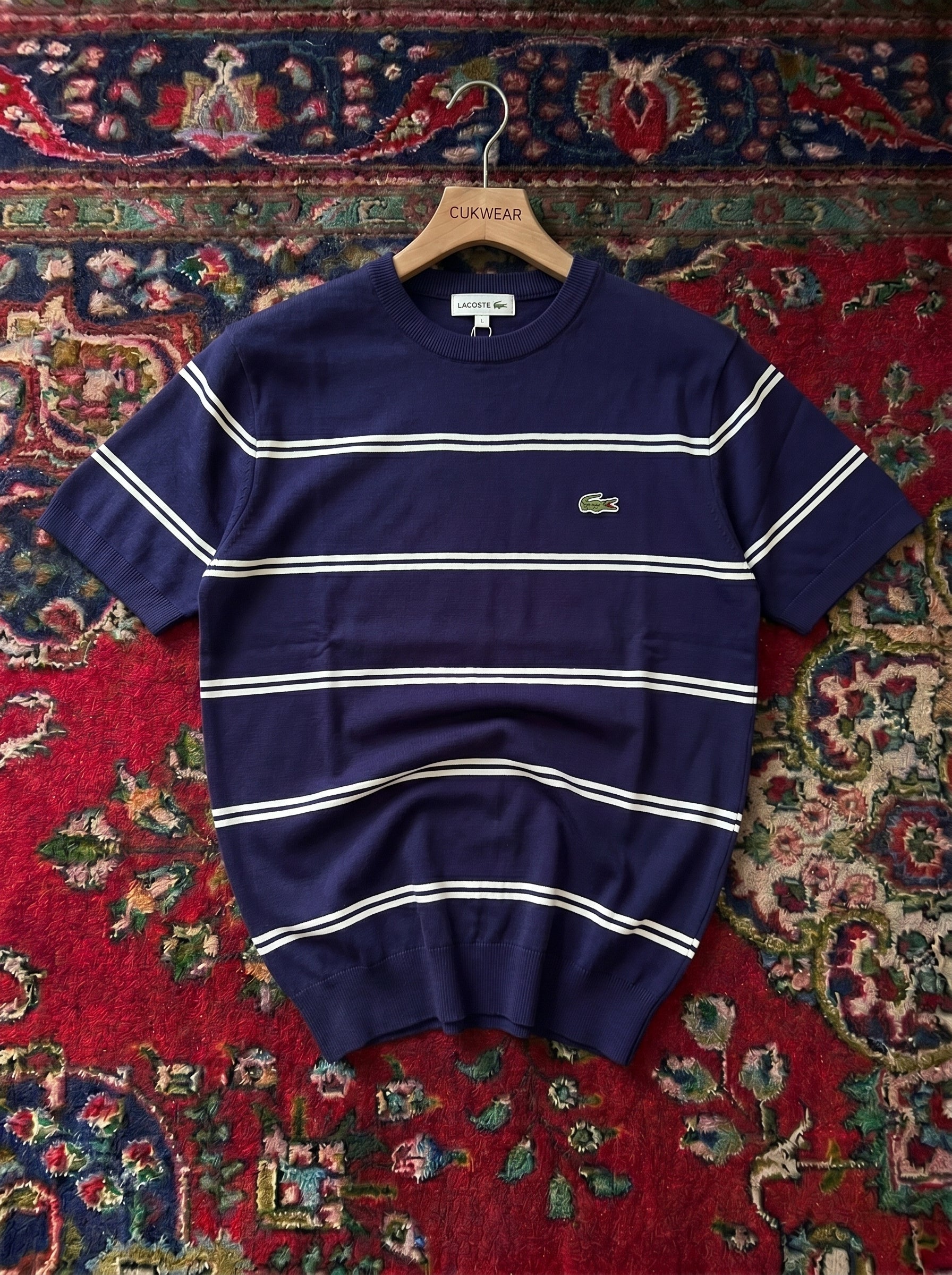 Lacoste Lacivert Zebra Örgü Yazlık Triko Döküm