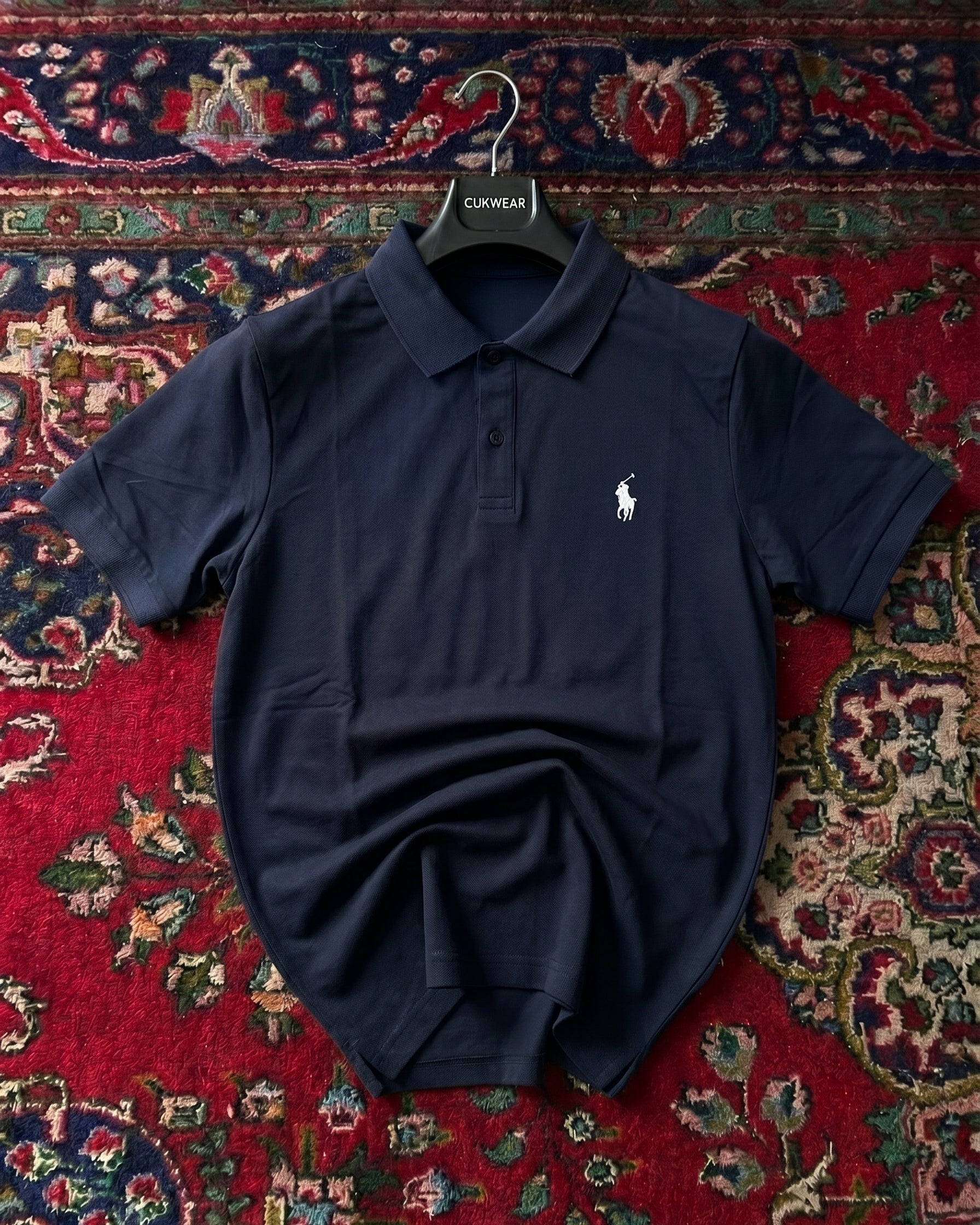 Polo Ralphlauren Düz Lacivert Triko Döküm Yakalı