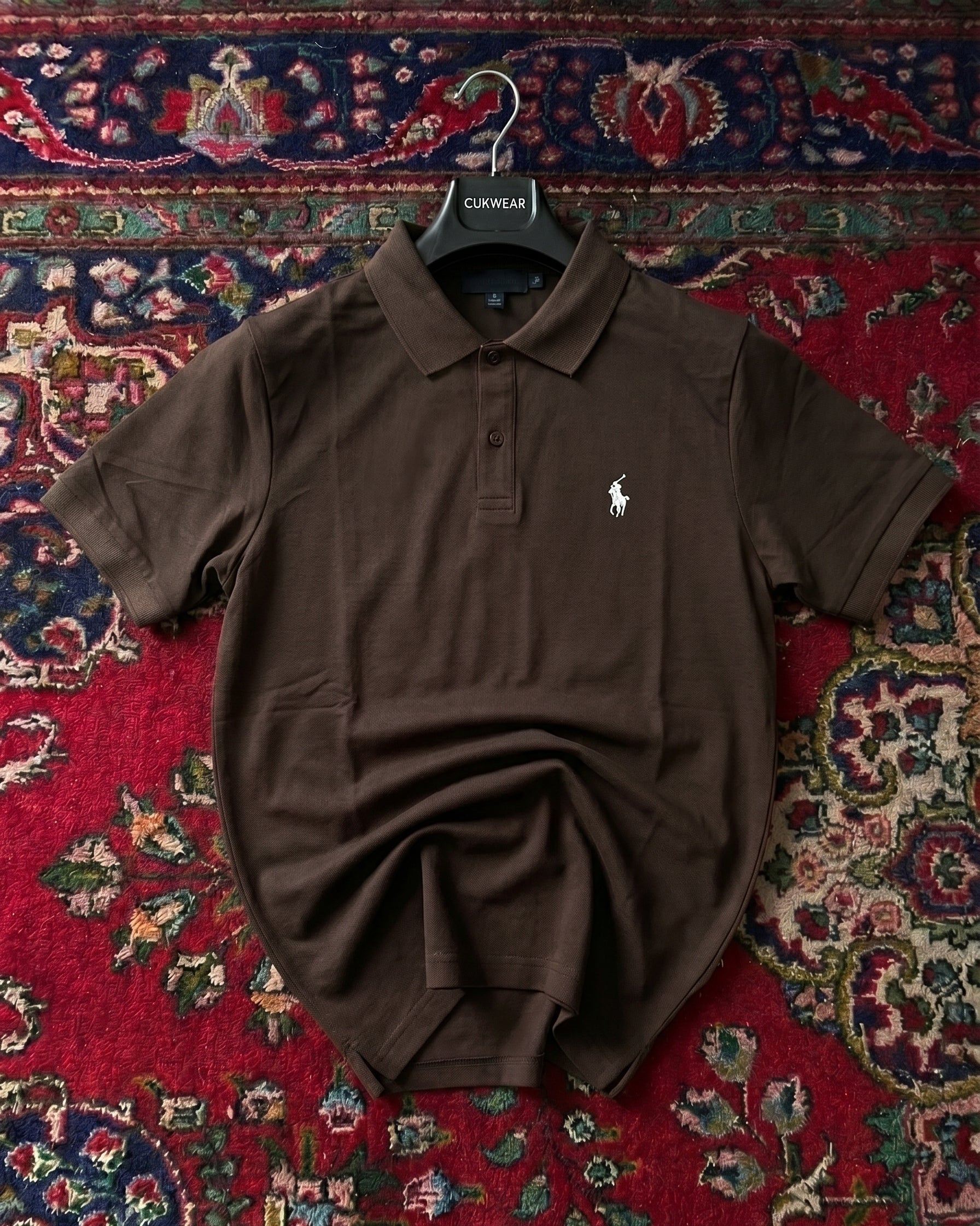 Polo Ralphlauren Düz Kahve Triko Döküm Yakalı
