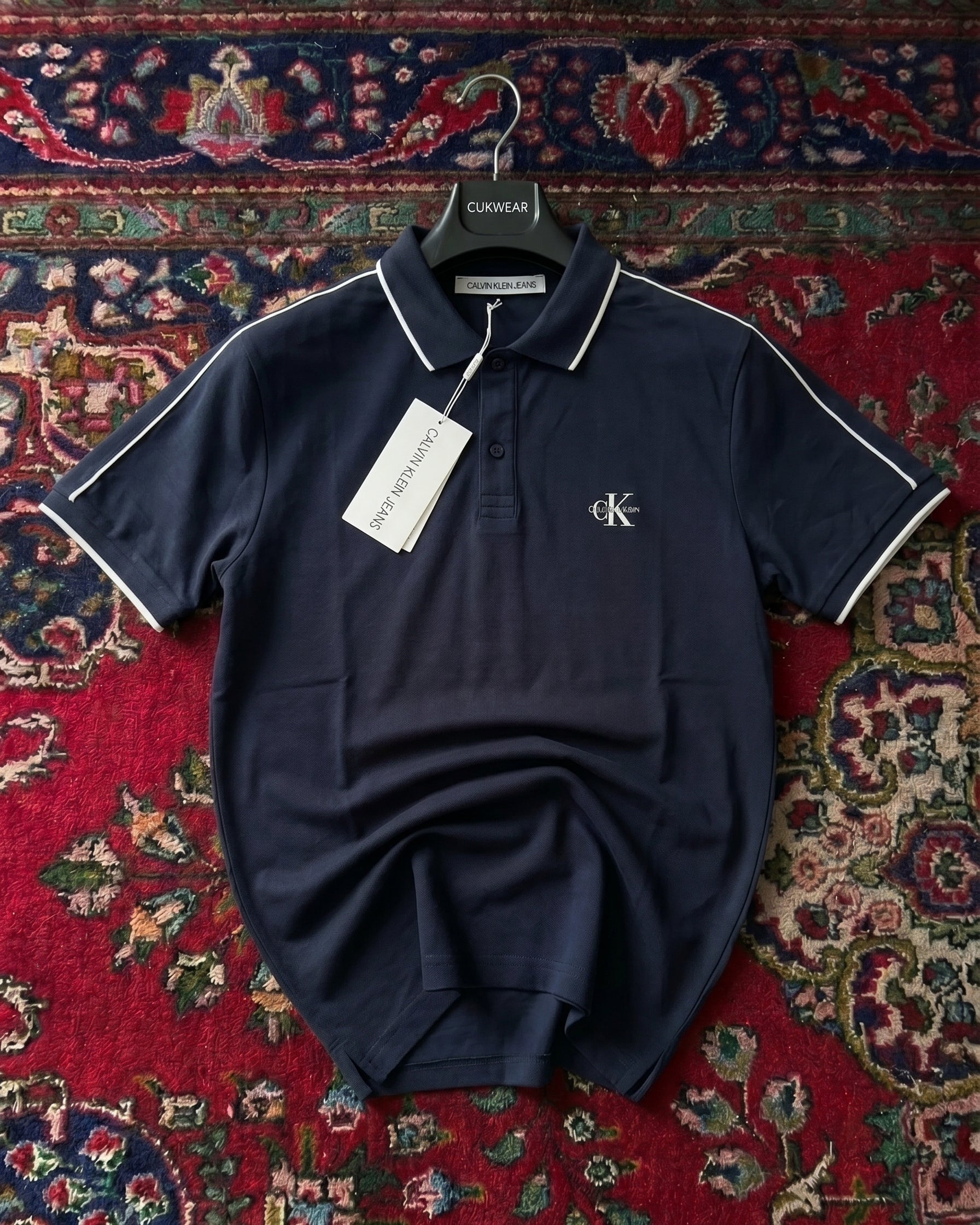 Calvin Klein Lacivert Penye Polo Yaka
