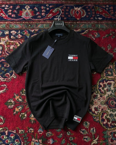 Tommy Hılfiger Siyah Nakışlı Penye Kumaş