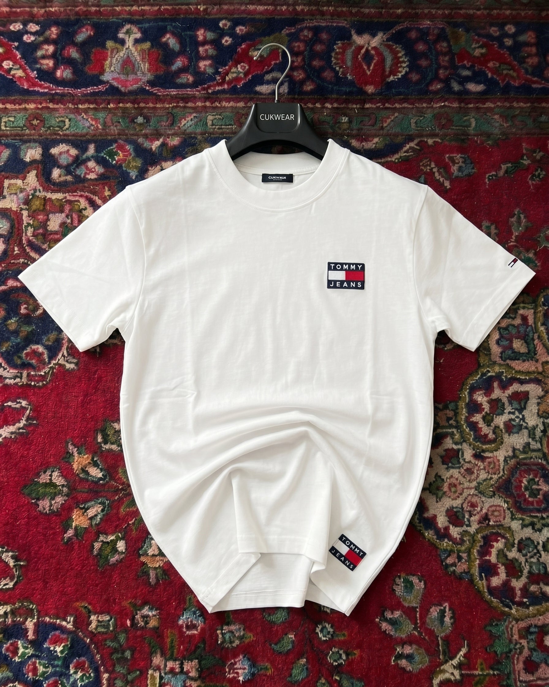 Tommy Hılfiger Beyaz Nakışlı Penye Kumaş
