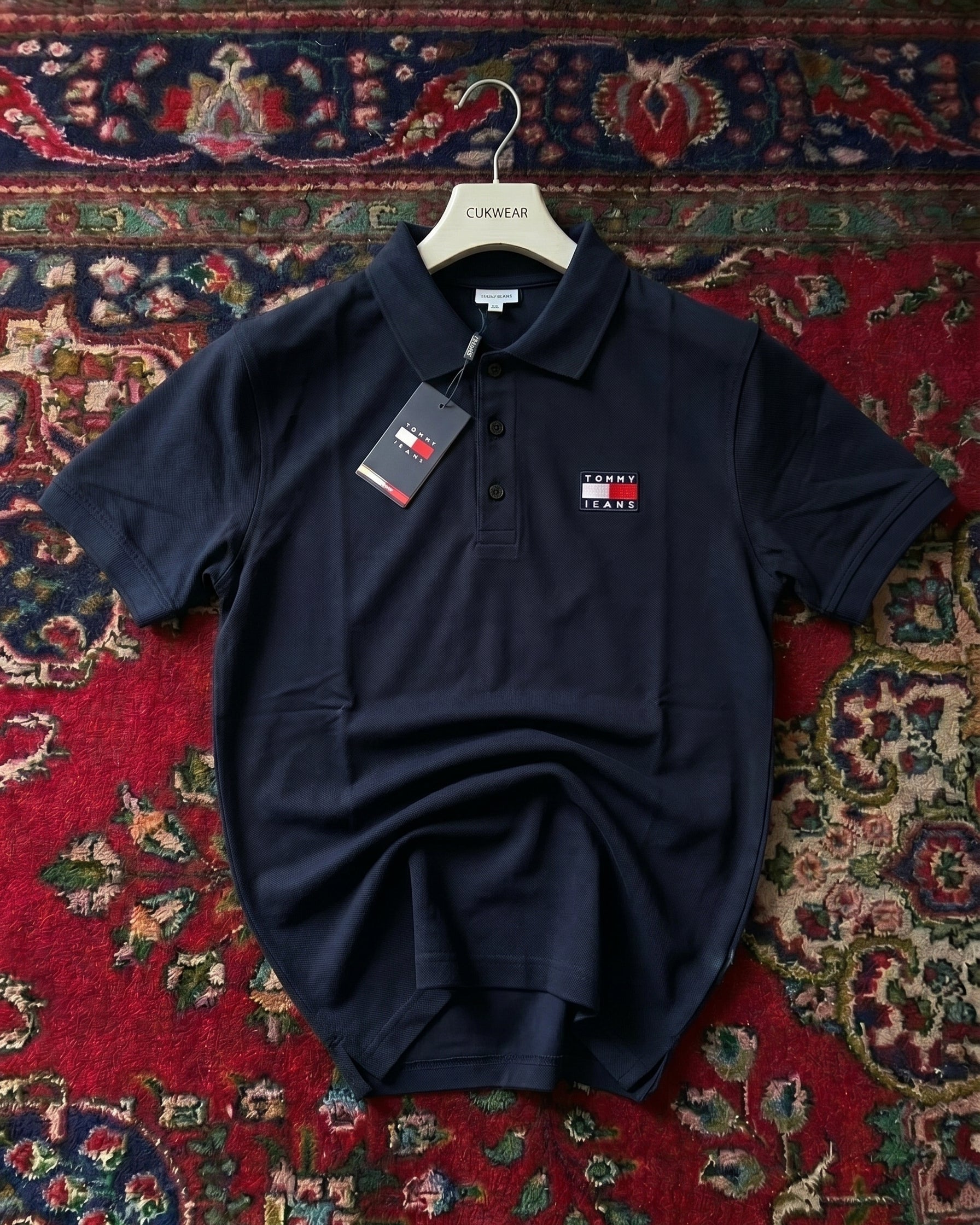 Tommy Hilfiger Lacivert Triko Döküm Yakalı