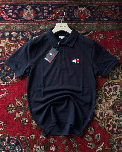 Tommy Hilfiger Lacivert Triko Döküm Yakalı