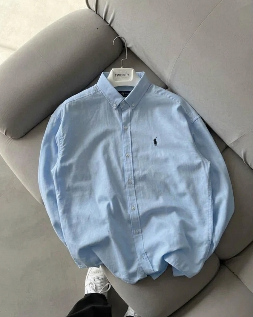 Polo Ralphlauren Bebe Mavisi Yazlık Keten Gömlek