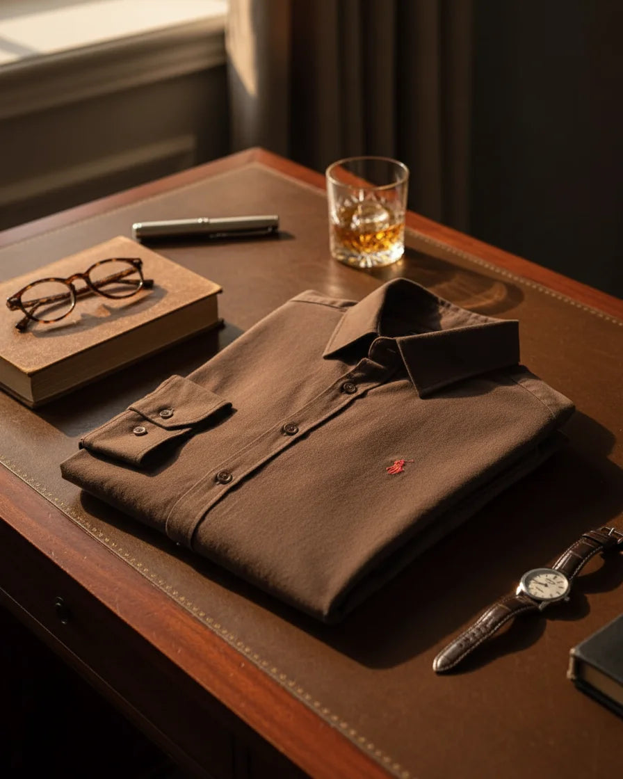 Polo Ralphlauren Kahve Yazlık Keten Gömlek