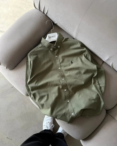 Polo Ralphlauren Haki Yazlık Keten Gömlek
