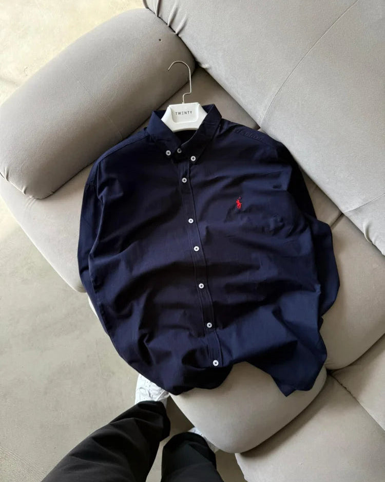 Polo Ralphlauren Lacivert Yazlık Keten Gömlek