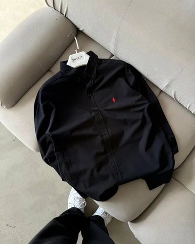 Polo Ralphlauren Siyah Yazlık Keten Gömlek