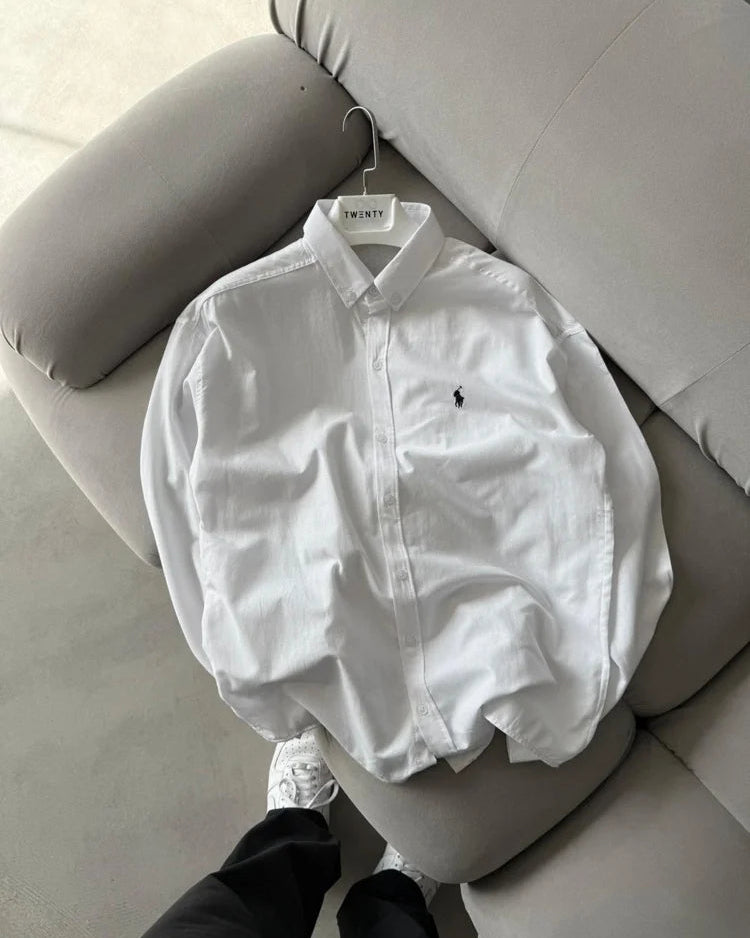 Polo Ralphlauren Beyaz Yazlık Keten Gömlek