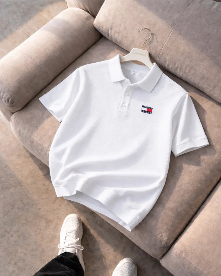 Tommy Hilfiger Beyaz Triko Döküm Yakalı