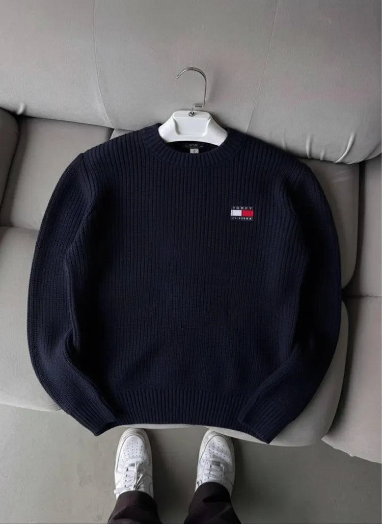 Tommy Hılfiger Triko Düz Çizgili Lacivert