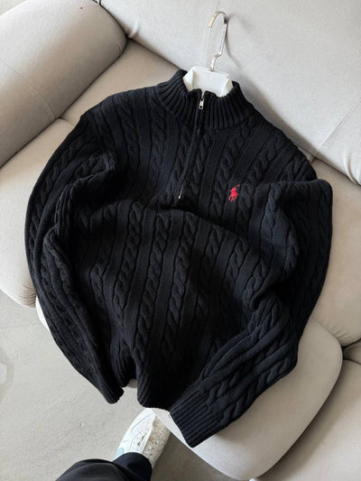 Polo Ralphlauren Yarım Zip Triko Siyah