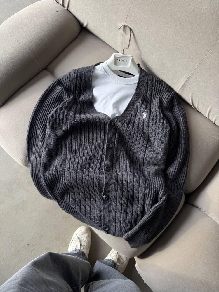 Polo Ralphlauren Triko Hırka Yelek Koyu Gri