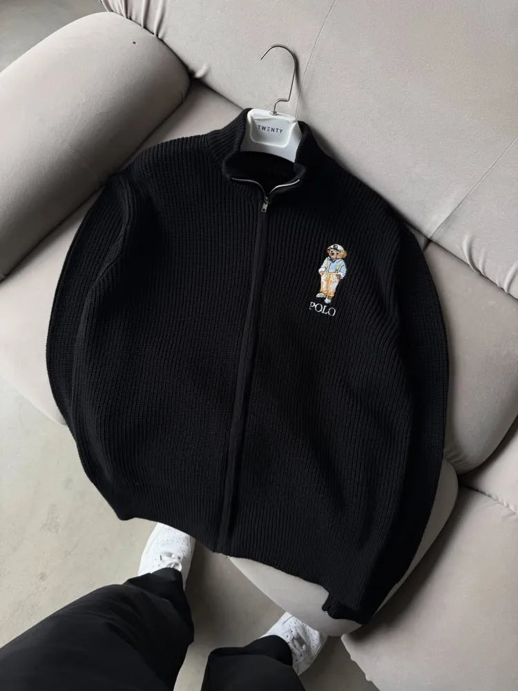 Polo Ralphlauren Ayıcık Desen Hırka Siyah