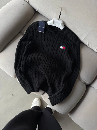 Tommy Hilfiger Triko Örgü Kazak Siyah