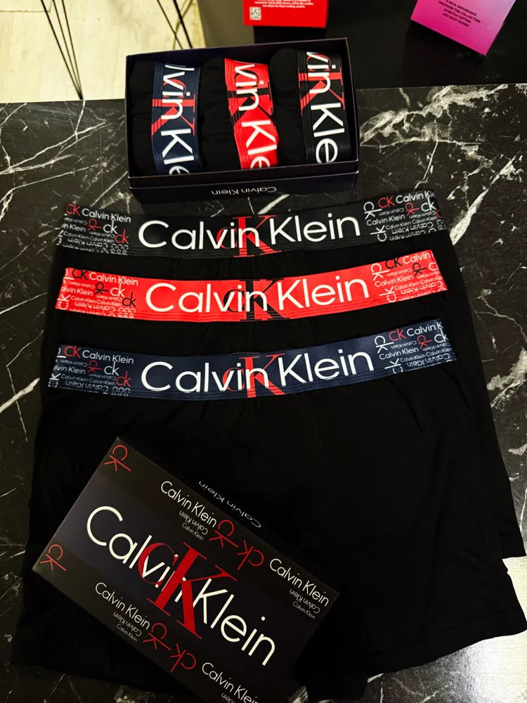 Calvin Klein Premium Red Blue 3'lü Boxer