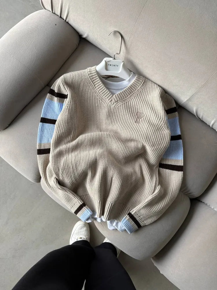 Ami Paris Triko Kazak Ekru Beyaz