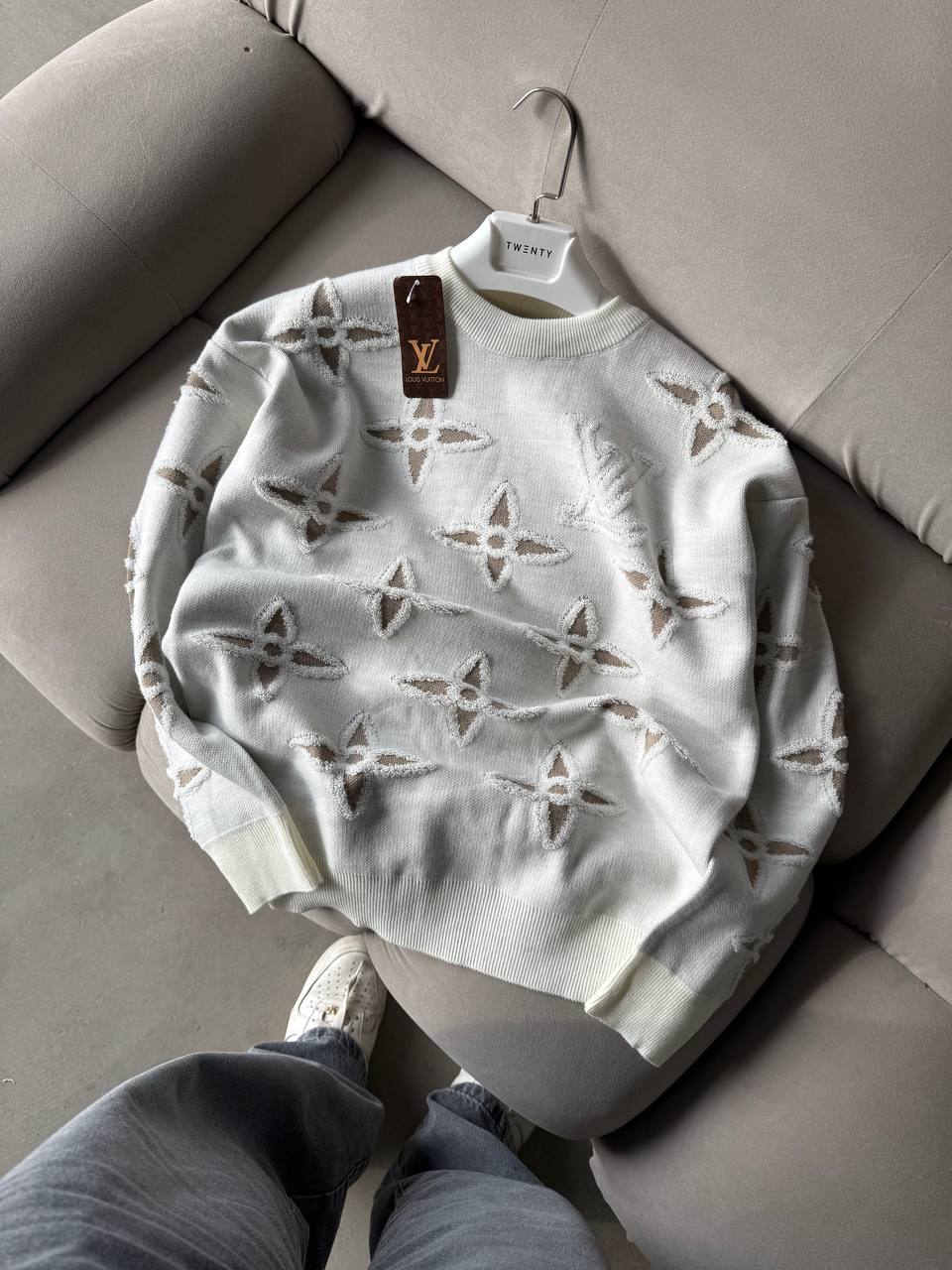 Louis Vuitton Triko Kazak Yıldız Motifli Krem